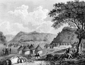 View of Kamalia Village from Travels in the Interior Districts of Africa